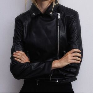 Hm coated biker jacket med
